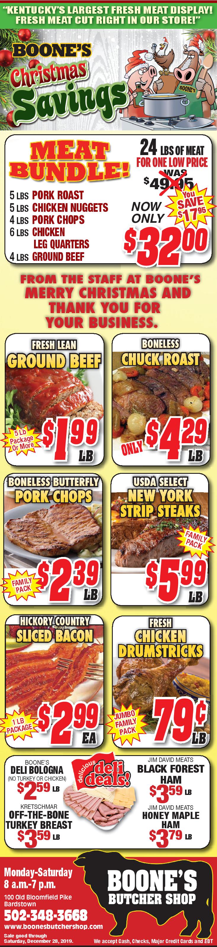 Weekly Flyer Boone's Butcher Shop